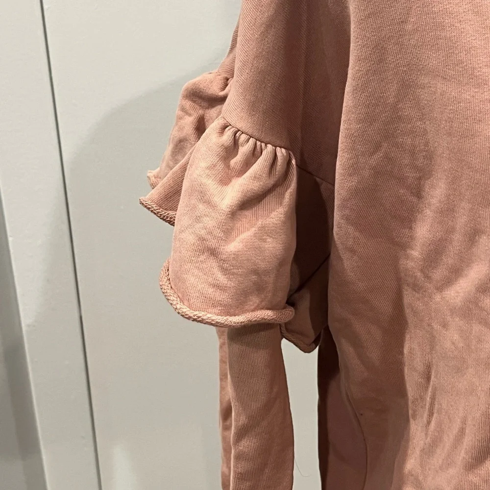 Ruffled Sleeve Pink Top